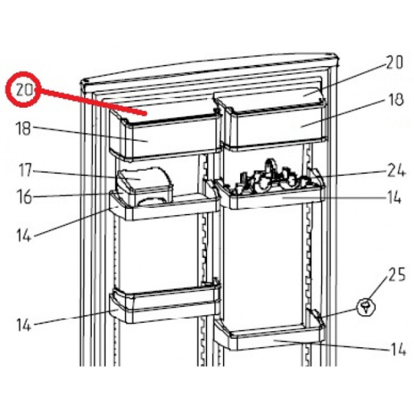 Балкон-полка двери (301543108200)