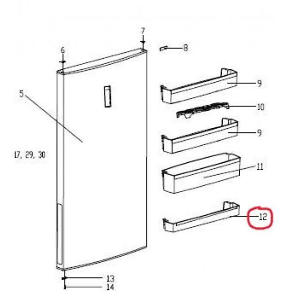 Полка на дверь (балкон)   (769748405600)